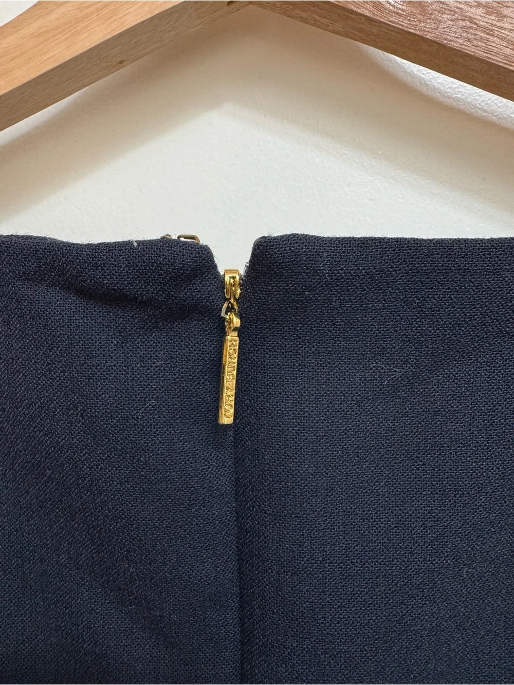 Tory Burch Boat Neck Wool Blend Sheath Dress Women Size 4 Navy Preppy Nautical
